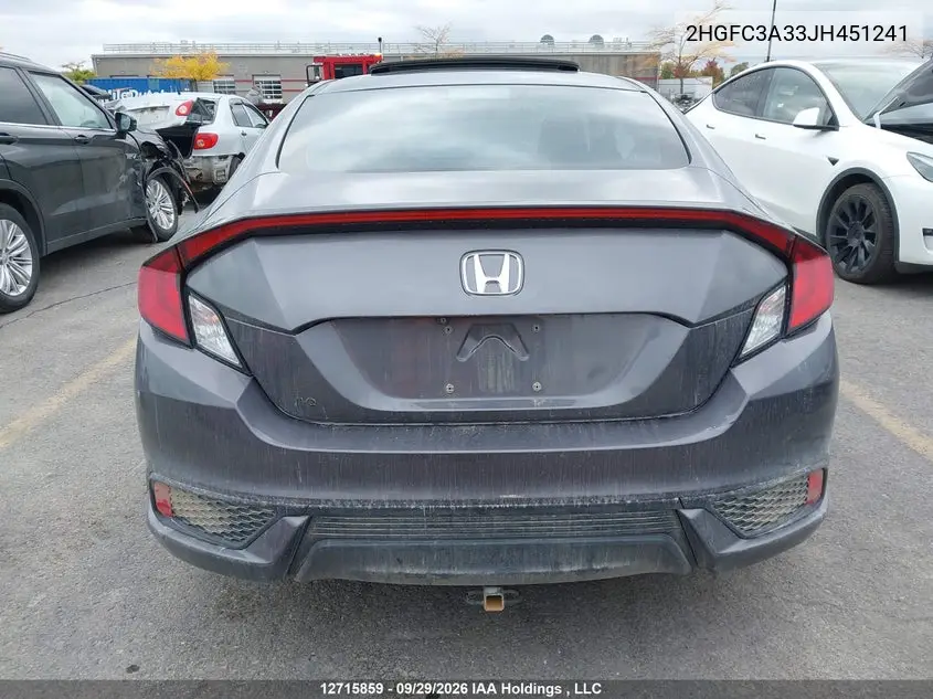 2018 HONDA CIVIC VIN 2HGFC3A33JH451241 — фото 15