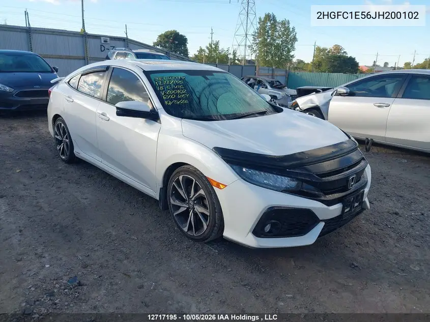 HONDA CIVIC 2018, VIN 2HGFC1E56JH200102