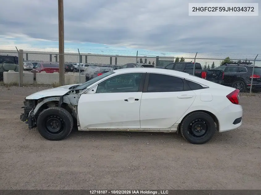 2018 HONDA CIVIC VIN 2HGFC2F59JH034372 — фото 14