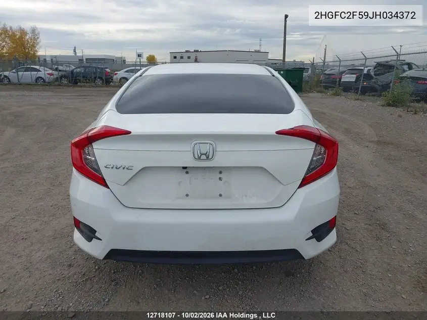 2018 HONDA CIVIC VIN 2HGFC2F59JH034372 — фото 16