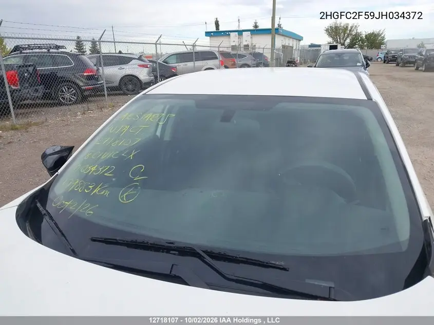 2018 HONDA CIVIC VIN 2HGFC2F59JH034372 — фото 17