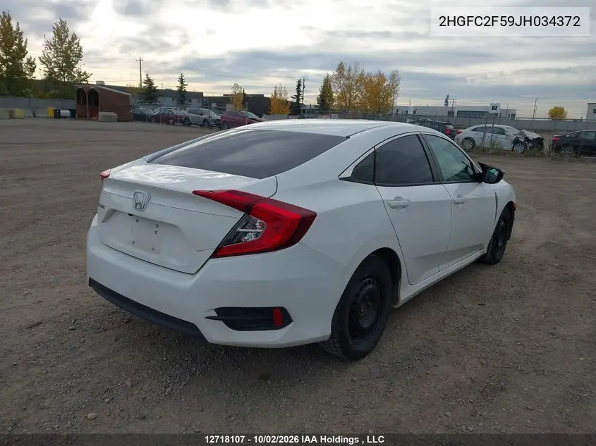 2018 HONDA CIVIC VIN 2HGFC2F59JH034372 — фото 4