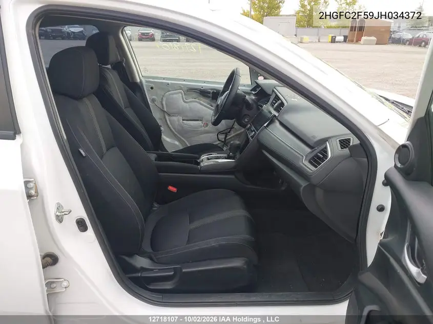 2018 HONDA CIVIC VIN 2HGFC2F59JH034372 — фото 5