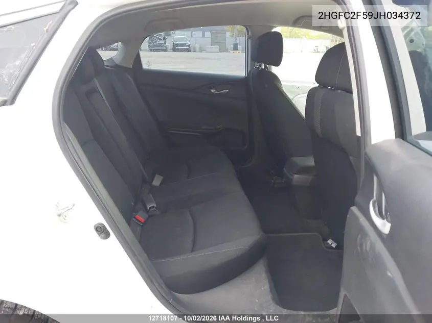 2018 HONDA CIVIC VIN 2HGFC2F59JH034372 — фото 8