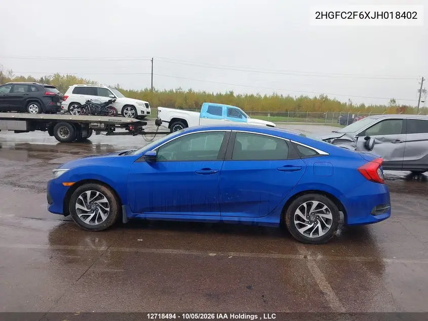 2018 HONDA CIVIC VIN 2HGFC2F6XJH018402 — фото 13