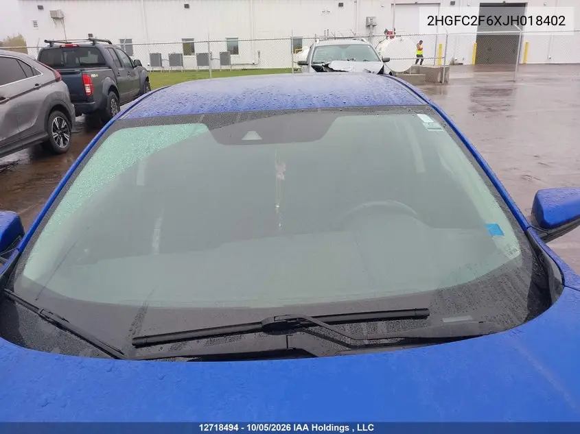 2018 HONDA CIVIC VIN 2HGFC2F6XJH018402 — фото 16