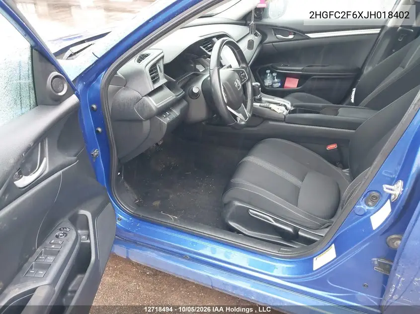 2018 HONDA CIVIC VIN 2HGFC2F6XJH018402 — фото 17