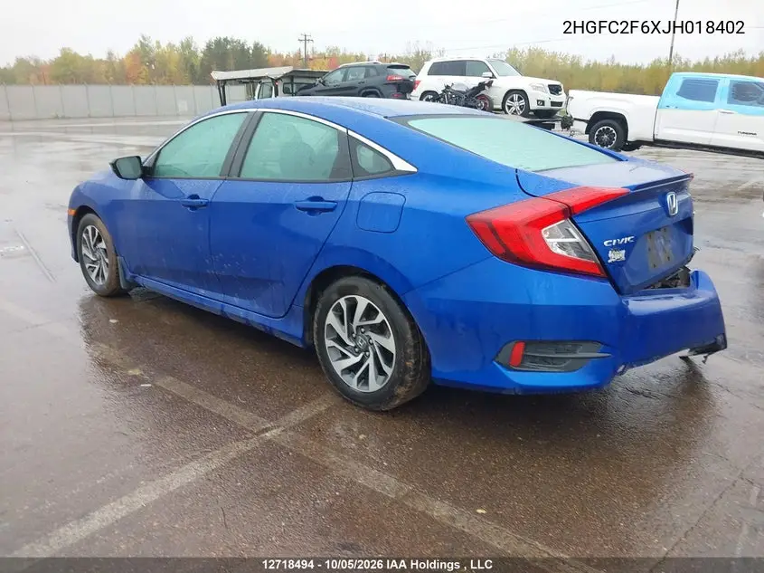 2018 HONDA CIVIC VIN 2HGFC2F6XJH018402 — фото 3