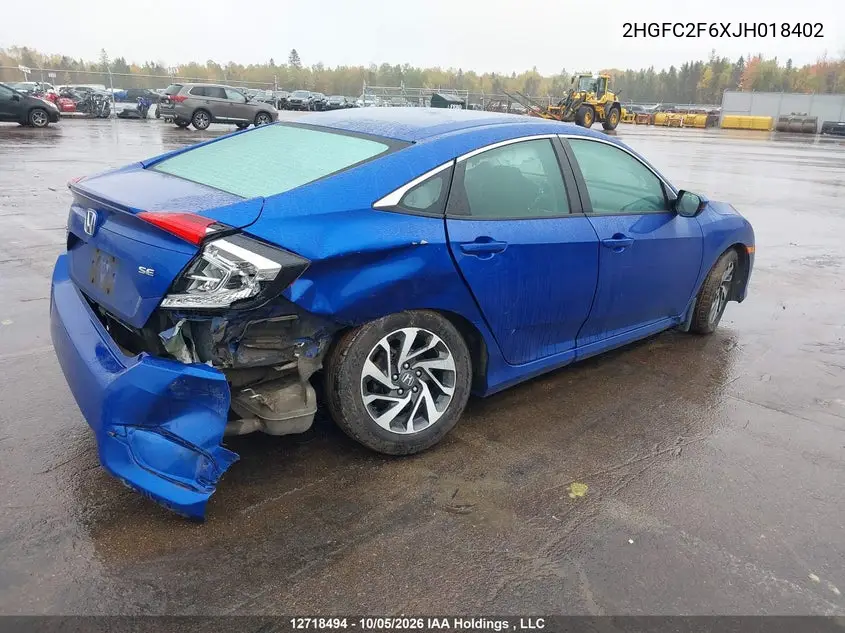 2018 HONDA CIVIC VIN 2HGFC2F6XJH018402 — фото 4