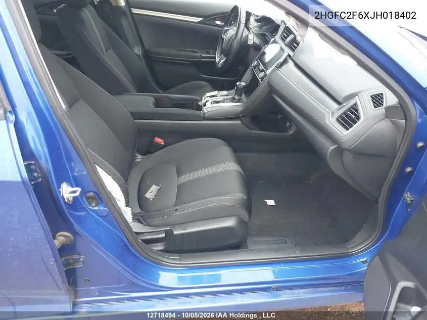 2018 HONDA CIVIC VIN 2HGFC2F6XJH018402 — фото 5