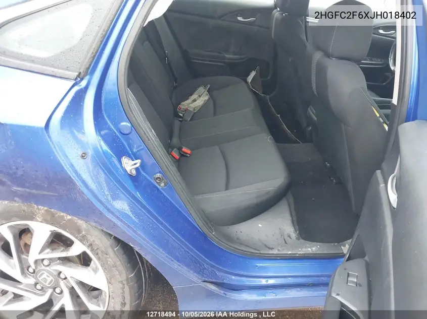 2018 HONDA CIVIC VIN 2HGFC2F6XJH018402 — фото 8