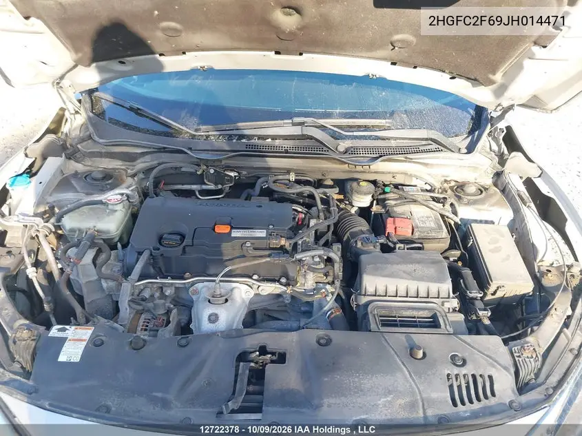 2018 HONDA CIVIC VIN 2HGFC2F69JH014471 — фото 10