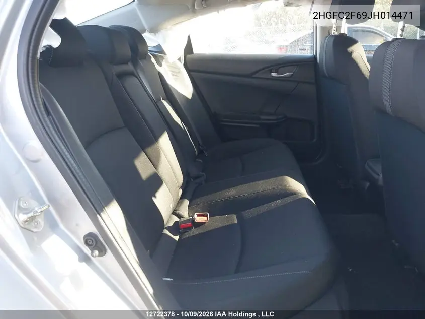 2018 HONDA CIVIC VIN 2HGFC2F69JH014471 — фото 8