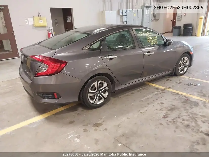 2018 HONDA CIVIC VIN 2HGFC2F53JH002369 — фото 4