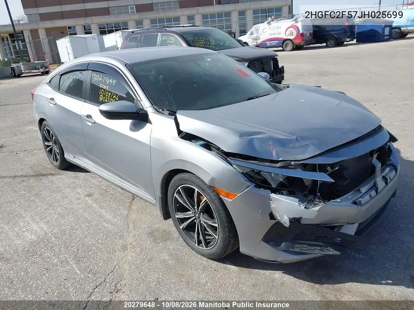 HONDA CIVIC 2018, VIN 2HGFC2F57JH025699
