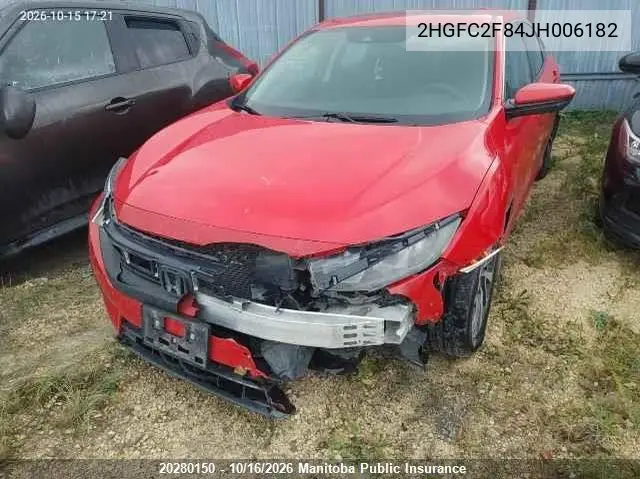 2018 HONDA CIVIC VIN 2HGFC2F84JH006182 — фото 10