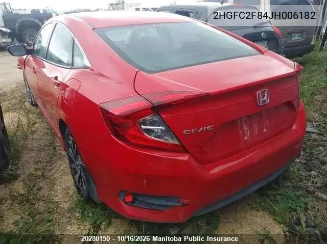 2018 HONDA CIVIC VIN 2HGFC2F84JH006182 — фото 3