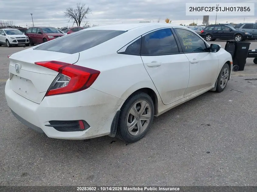 2018 HONDA CIVIC VIN 2HGFC2F51JH017856 — фото 4