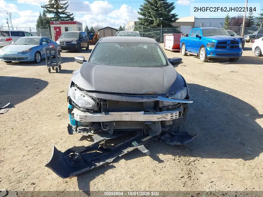 2018 HONDA CIVIC VIN 2HGFC2F62JH022184 — фото 12
