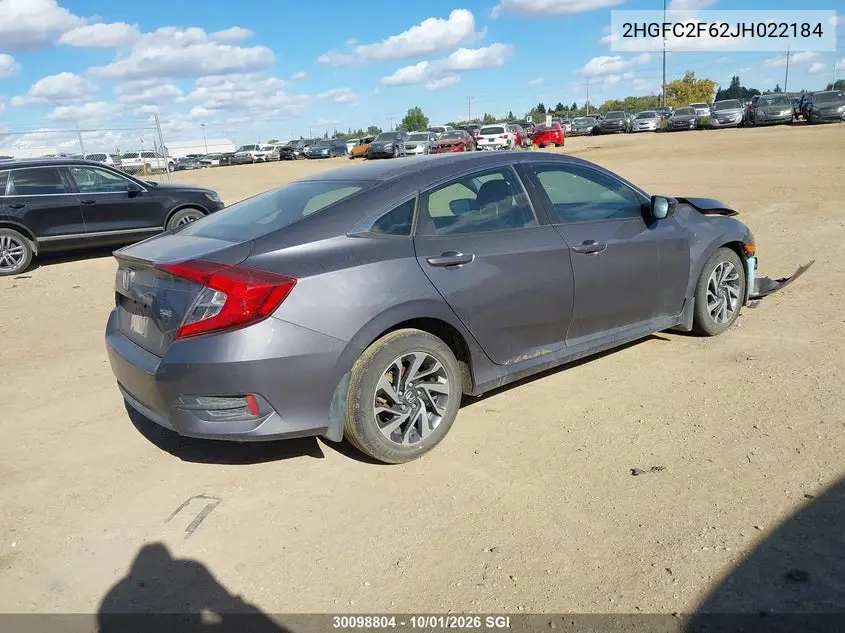 2018 HONDA CIVIC VIN 2HGFC2F62JH022184 — фото 4