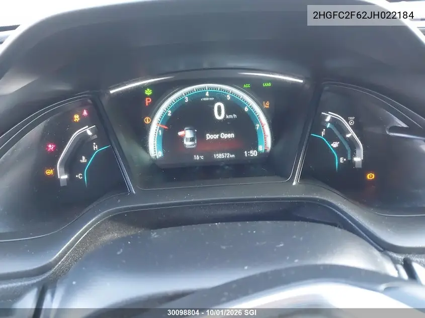 2018 HONDA CIVIC VIN 2HGFC2F62JH022184 — фото 7
