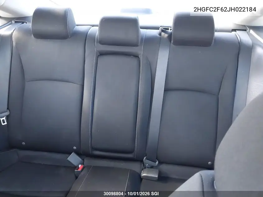 2018 HONDA CIVIC VIN 2HGFC2F62JH022184 — фото 8