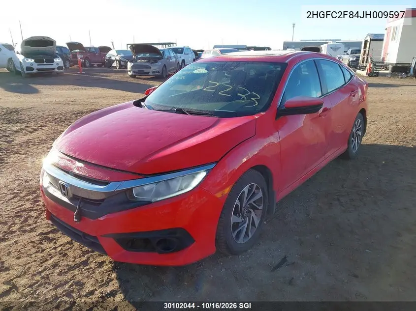 2018 HONDA CIVIC VIN 2HGFC2F84JH009597 — фото 2