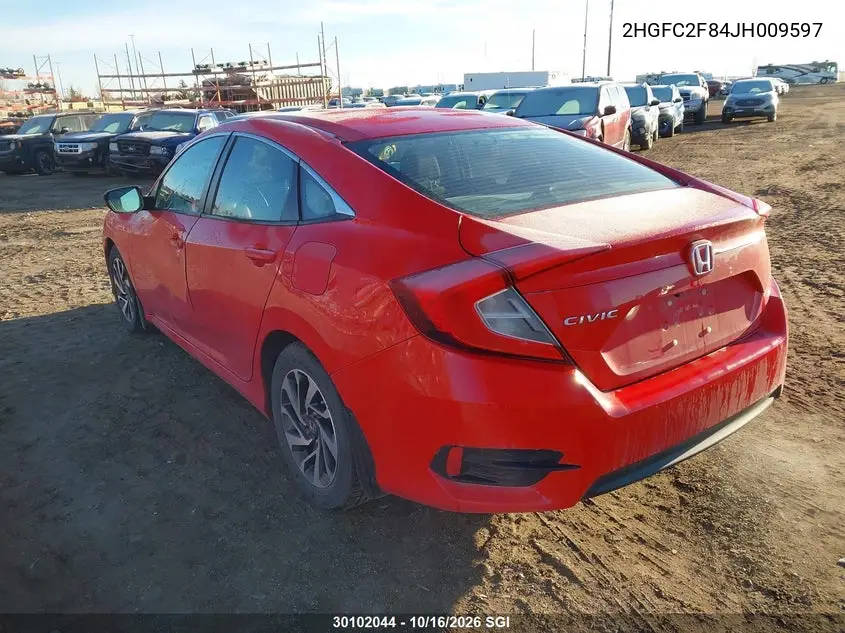 2018 HONDA CIVIC VIN 2HGFC2F84JH009597 — фото 3