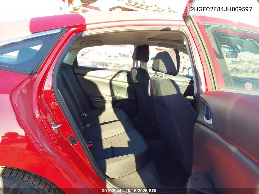 2018 HONDA CIVIC VIN 2HGFC2F84JH009597 — фото 8
