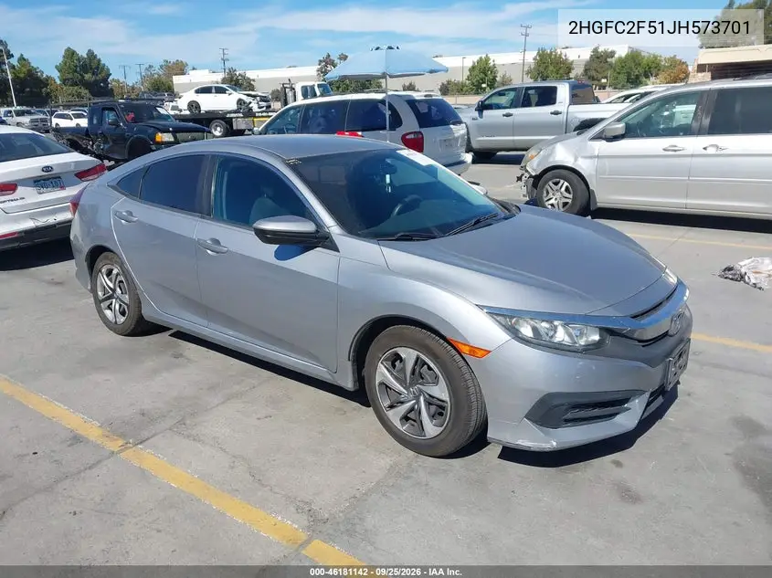 HONDA CIVIC 2018, VIN 2HGFC2F51JH573701