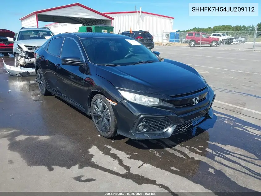 HONDA CIVIC 2018, VIN SHHFK7H54JU209112