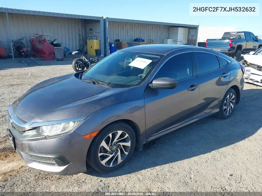 2018 HONDA CIVIC VIN 2HGFC2F7XJH532632 — фото 2
