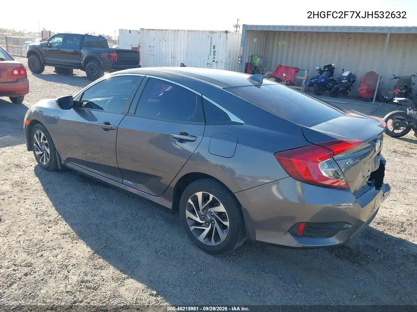 2018 HONDA CIVIC VIN 2HGFC2F7XJH532632 — фото 3