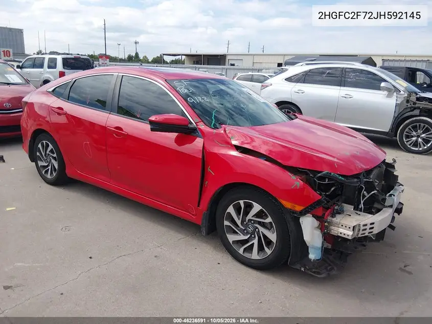 HONDA CIVIC 2018, VIN 2HGFC2F72JH592145