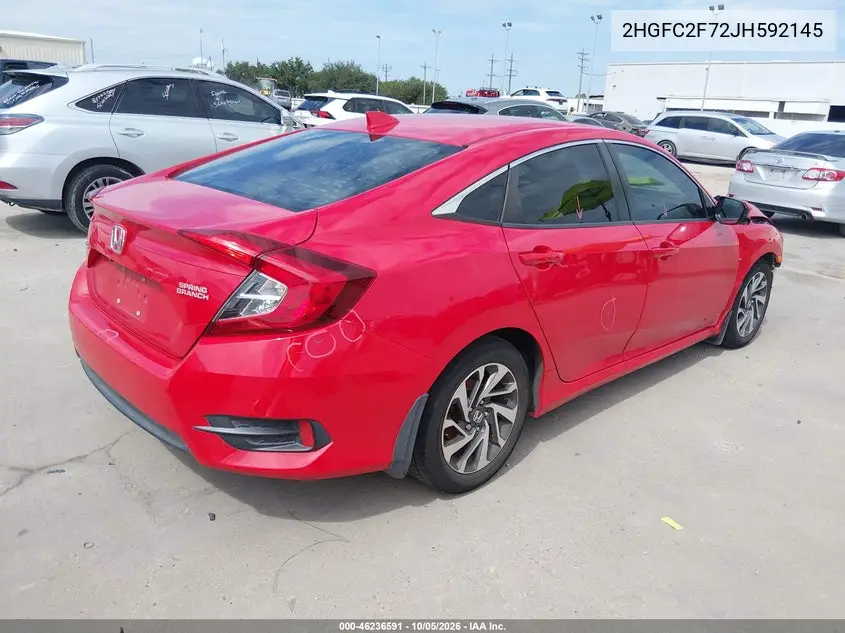2018 HONDA CIVIC VIN 2HGFC2F72JH592145 — фото 4