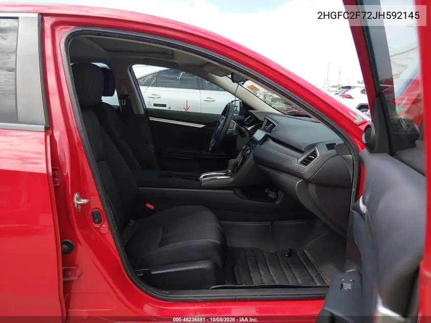 2018 HONDA CIVIC VIN 2HGFC2F72JH592145 — фото 5