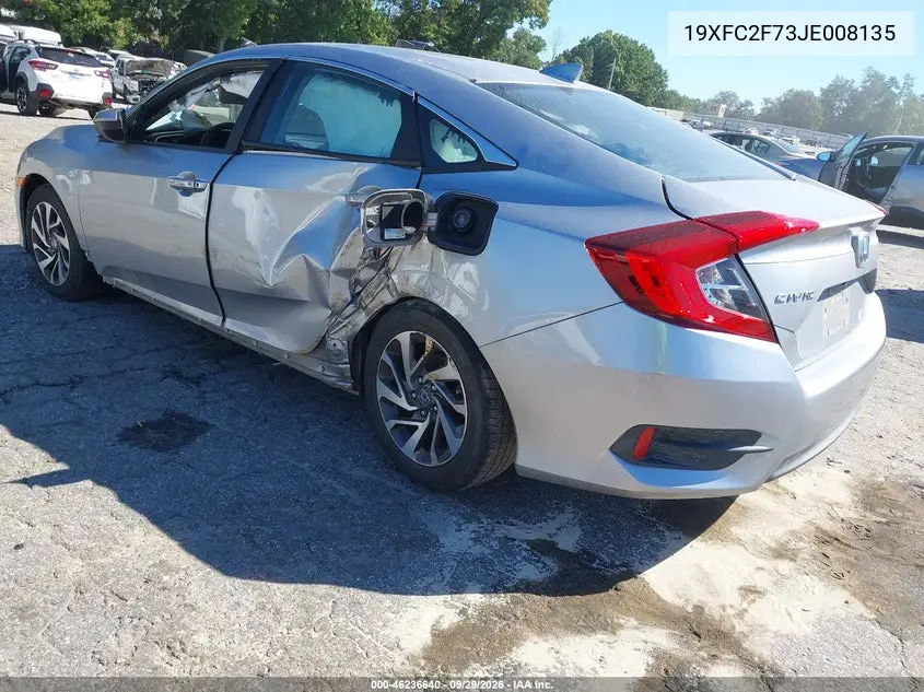 2018 HONDA CIVIC VIN 19XFC2F73JE008135 — фото 3