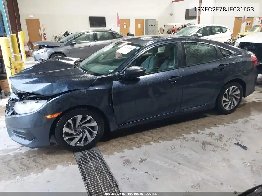 2018 HONDA CIVIC VIN 19XFC2F78JE031653 — фото 2