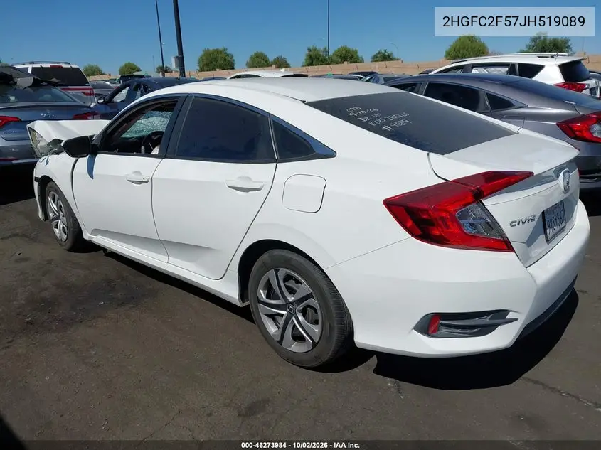 2018 HONDA CIVIC VIN 2HGFC2F57JH519089 — фото 3