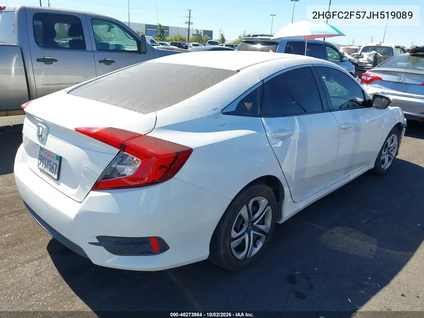 2018 HONDA CIVIC VIN 2HGFC2F57JH519089 — фото 4
