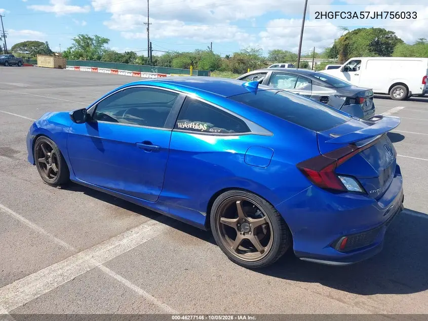 2018 HONDA CIVIC VIN 2HGFC3A57JH756033 — фото 3