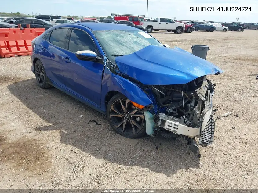 HONDA CIVIC 2018, VIN SHHFK7H41JU224724