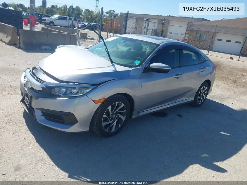 2018 HONDA CIVIC VIN 19XFC2F7XJE035493 — фото 2