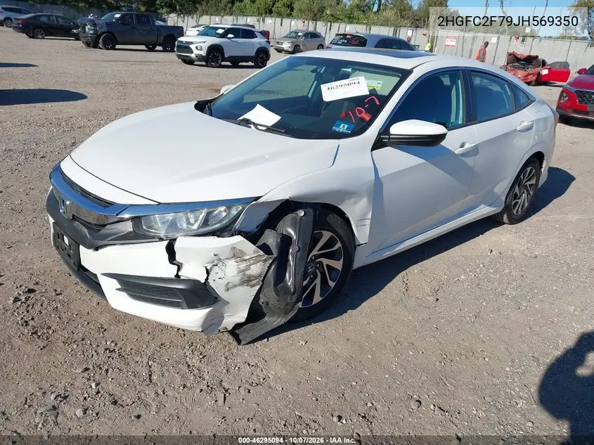 2018 HONDA CIVIC VIN 2HGFC2F79JH569350 — фото 2
