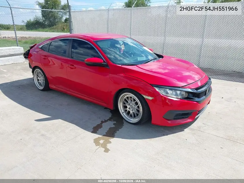 HONDA CIVIC 2018, VIN 2HGFC2F54JH551966