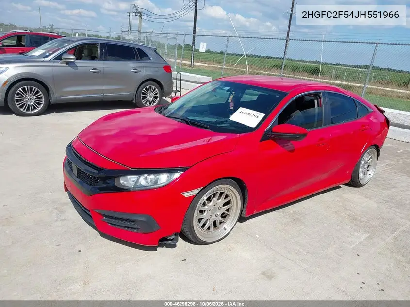 2018 HONDA CIVIC VIN 2HGFC2F54JH551966 — фото 2