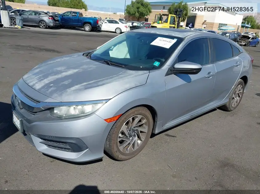 2018 HONDA CIVIC VIN 2HGFC2F74JH528365 — фото 2