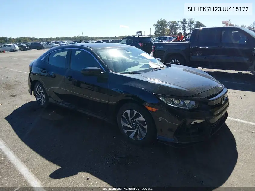 HONDA CIVIC 2018, VIN SHHFK7H23JU415172