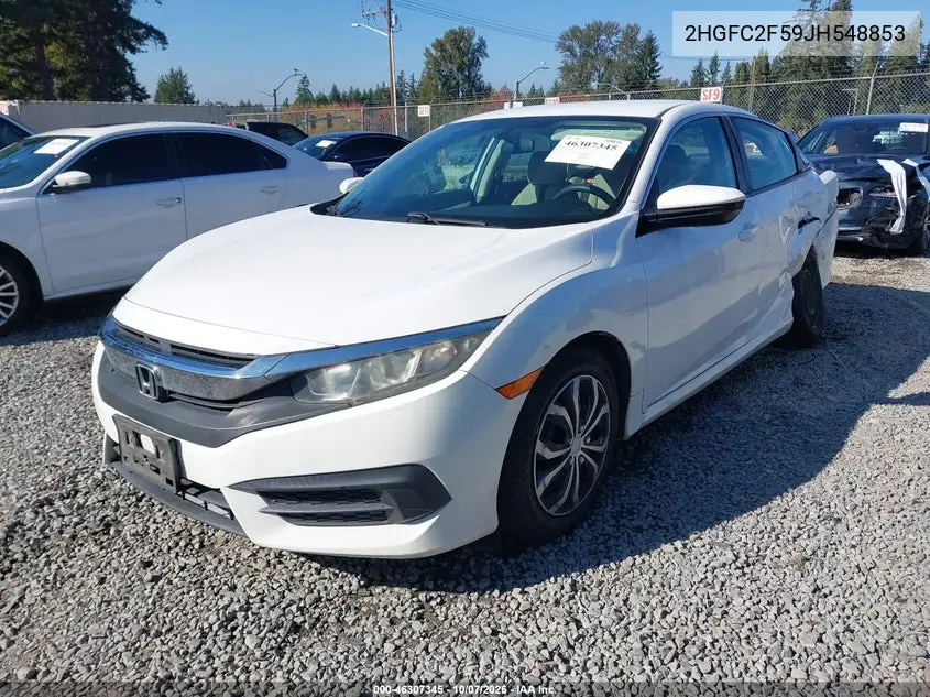 2018 HONDA CIVIC VIN 2HGFC2F59JH548853 — фото 2