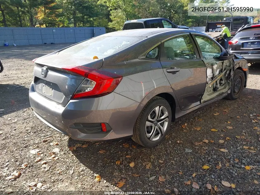 2018 HONDA CIVIC VIN 2HGFC2F51JH595990 — фото 4